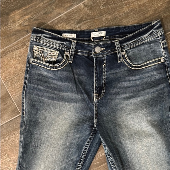 Vigoss Blue Boot Cut Jeans with Contrast Stitching - Picture 2 of 10